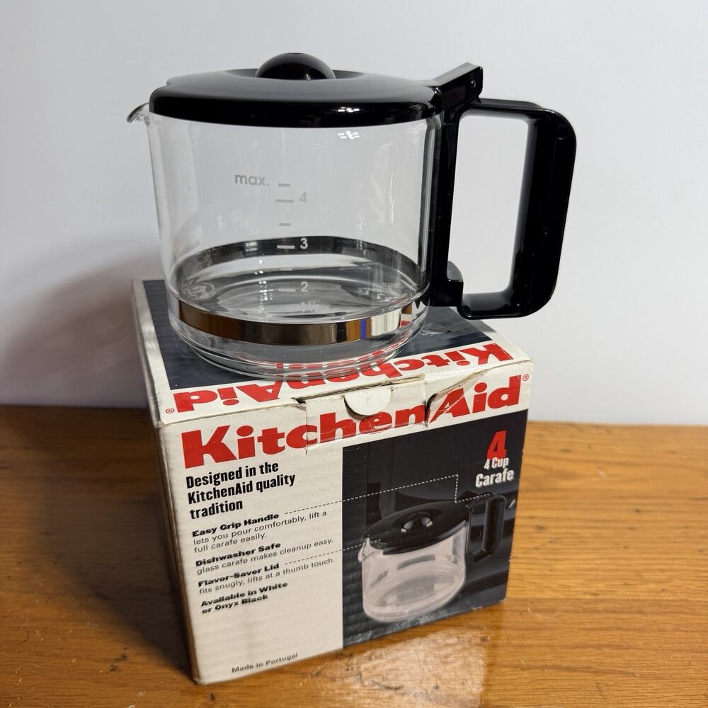 KITCHENAID 4 CUP CARAFE REPLACEMENT GLASS COFFEE POT W/ LID BLACK KCM04CBL * NEW